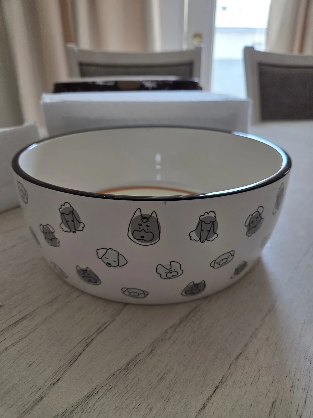 Pearhead Ceramic Dog Bowl Extra Large 8 Cup - Puppy Faces Pattern, XL 64 oz